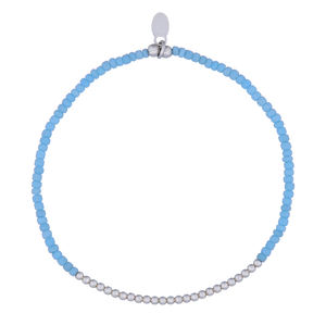 Middle <b>Silver</b> <b>Bead</b> Chains Stretch <b>Bracelet</b> - Product Image 1