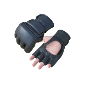 Gants demi-doigt en matériau PU, couleur bleu marine, MMA - Product Image 3