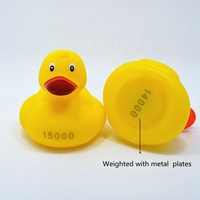 Canard en caoutchouc flottant lesté jaune en plastique en vente chaude avec numéro de série