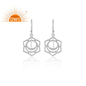 New Rhodium Plated 925 Plain Silver <b>Jewelry</b> Spiritual <b>Chakra</b> Earring <b>Jewelry</b> Manufacturer - Product Image 3