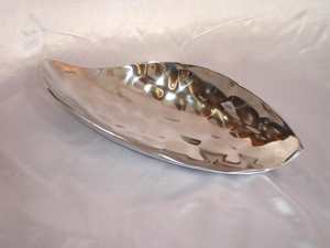 Plateau rectangulaire en aluminium poli brillant / plaqué nickel, design fantaisie, qualité supérieure, luxe royal, vaisselle vintage, plat de service - Product Image 6