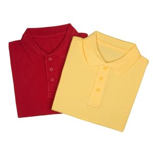 Camisetas de algodón rojas y amarillas de alta calidad de exportación al mejor precio, fabricante en India - Product Image 1