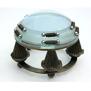 Loupe à main levée à cinq pattes en laiton antique Loupe antique à main levée de dernière conception pour lire la pièce d'inspection - Product Image 1