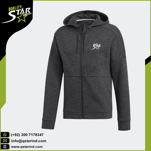 Sweat à capuche en polaire pour homme, couleur noire, avec logo sur le devant, poche kangourou, polyester/coton, séchage rapide et respirant, hiver - Product Image 3