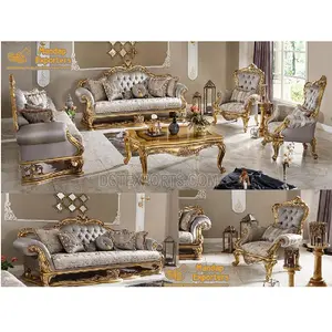 European Royal Wooden Living Room Furniture Best Teak Wood Royal Sofa Set Indian Look Comfortable Sofa Set For Home