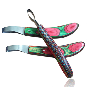 High Quality Hoof Loop Knife with <b>Rainbow</b> Design Layered <b>Wooden</b> Handle Stainless Steel Farrier Tool Made in Pakistan - Product Image 4