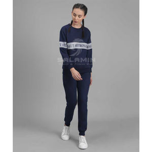 Chándal femenino con logotipo personalizado y bolsillos, conjunto de pantalones de dos piezas - Product Image 5