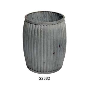 Industrial <b>Rustic</b> Rolled Metal Drum Accent <b>Side</b> <b>Table</b> Rare and Antique Design Galvanized <b>Table</b> for Home Decor - Product Image 6