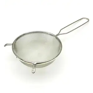 Kitchenware Utensils Supplier Tin-plated Steel Heavy Duty Strainer with Metallic Color Diameter 14 L30cm