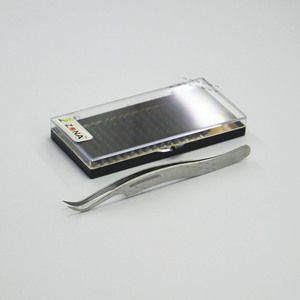 Pinzas de extensión de pestañas personalizadas profesionales puntiagudas de 90 grados curvadas sin óxido fibra de acero inoxidable ergonómicas de alta calidad - Product Image 5