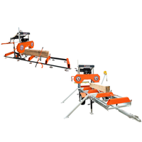 15hp Benzinemotor Zagerijen Hout Zaag Machine Band Zagerij Met Trailer