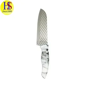 Yangjiang Patented Marble Plastic Handle 7" Stainless Steel Japanese Santoku Knife