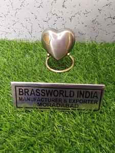 Cœur en laiton gravé sur le support de cœur, fournitures de four d'urn souvenir, brasworld inde - Product Image 2