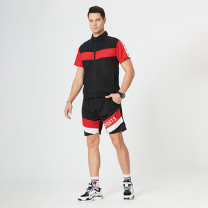 Style de rue grande taille respirant mode été 2 pièces survêtement costume t-shirt et ensemble court ensemble de sport décontracté pour hommes - Product Image 6