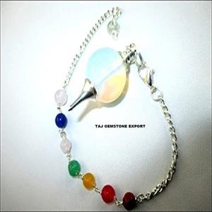 Meilleure vente boule de sphère de cristal d'opalite d'agate naturelle pendules de radiesthésie avec style Chakra à vendre - Product Image 1