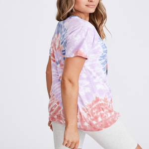 Nueva colección OEM de camisetas con efecto Tie Dye 100% algodón para mujeres y niñas jóvenes - Product Image 5