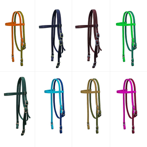 Cabecera de diseño de mosaico de nailon de dos tonos para montar a caballo Logotipo personalizado Estilo occidental ecuestre Disponible en todos los tamaños - Product Image 2