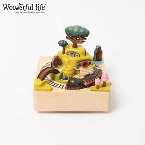 [1] Wooden Music Box Spring Train cranked music boxes Caja Musical