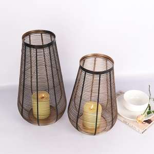 Portavelas de Metal de Color negro, forma redonda, para uso en el hogar, restaurante, oficina, decoración de mesa de Metal - Product Image 1