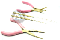 Kit d'outils tout-en-un MAQNSCO en acier pour extensions de cheveux, ouvre-perles micro-anneaux en silicone, pinces en acier inoxydable, ensemble de perlage