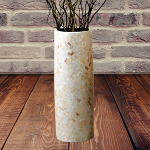 Mother of Pearl Flower <b>Vase</b> for Dry Flower <b>White</b> Color Mosaic Design for <b>Floor</b> Living Room Home Hotel Restaurant Tradnary - Product Image 3