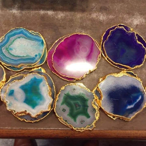 Posavasos de cristal de cuarzo irregular para vino y té, rebanada de ágata de Color aleatorio, decoración de hogar, oficina, Hotel, adornos, alfombrillas y almohadillas - Product Image 3