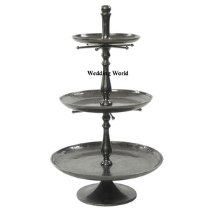 <b>Set</b> Of Two Gold Finished Metal Cake Stand Round Shape <b>Kitchen</b> Decorative Handmade Premium Quality Handmade Fancy Cake Stand - Product Image 4