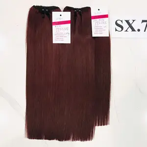 100% человеческие волосы, необработанные, необработанные, прямые волосы Красного вина из вьетнамской экспортной компании