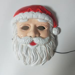 Masque de Père Noël lumineux en fil néon rave avec 2 piles AAA et lumières clignotantes pour les fêtes d'Halloween - Product Image 4