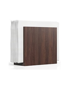 Hot Sale Decorative Square Napkin Rings Brown Wood and Wire Standing Napkin Holder <b>Table</b> Decorative Packing - Product Image 5