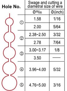 Swaging <b>Tool</b> For Aluminum/Copper Sleeves Crimping and cutting for 1/16'', 3/32'', 1/8'', 5/32" and 3/16'' - Product Image 4