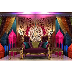 Lampes marocaines colorées en fibre de verre, décorations de scène Mehndi, lanternes marocaines pour la décoration de Mehndi, pièces - Product Image 1