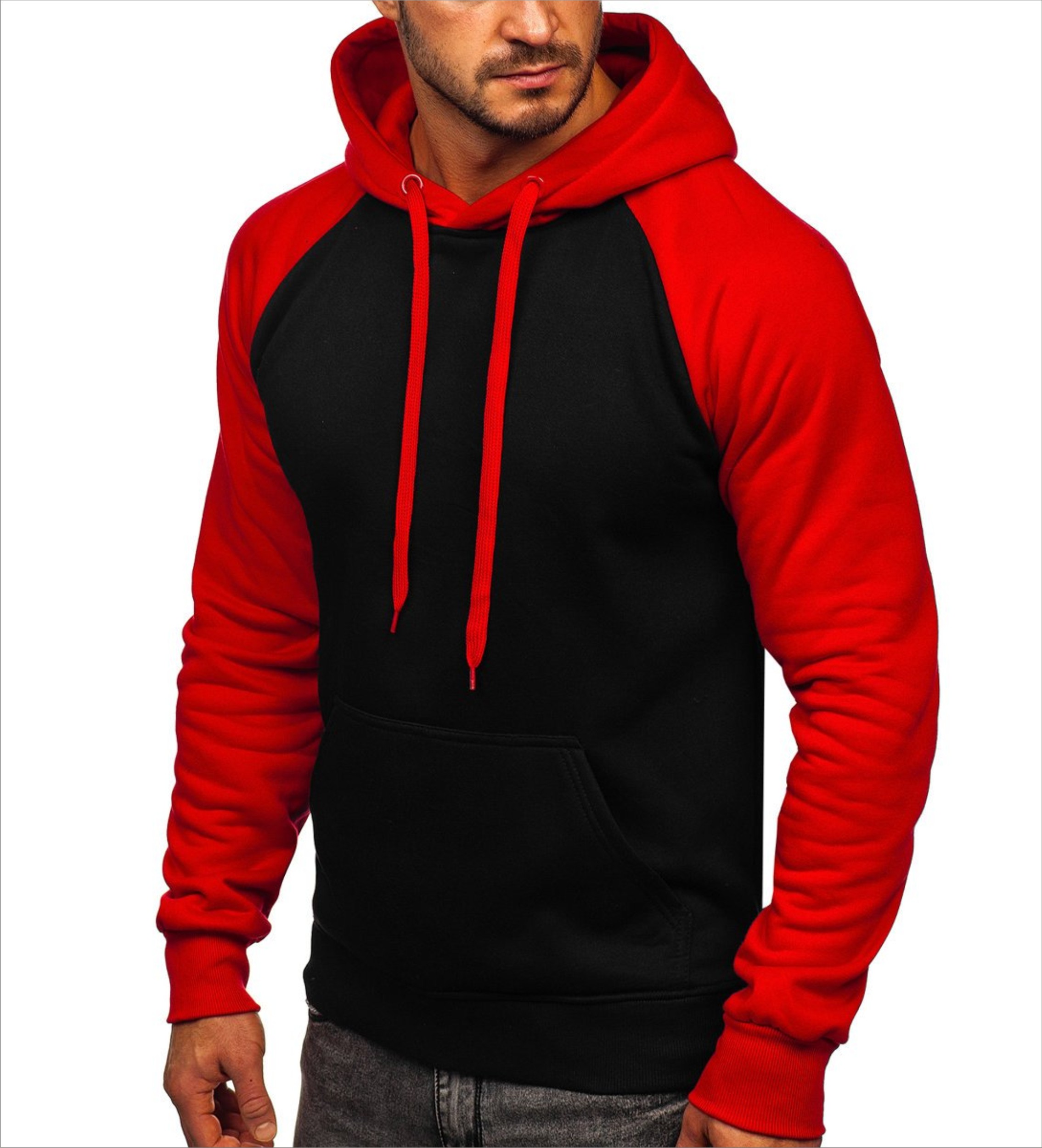Red Black Hoodie Striped High Quality Fashionable