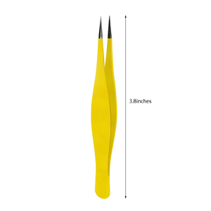 Meilleures pinces à épiler durables noires, jaunes et vertes à pointe fine – Pinces à sourcils personnalisées à pointe acérée - Product Image 3