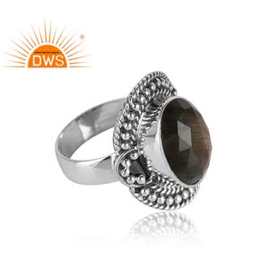Fire Labradorite Gemstone <b>Ring</b> Jewelry Supplier Ethnic Design 925 <b>Silver</b> <b>Chunky</b> <b>Ring</b> For Girls Jewelry Wholesaler - Product Image 2