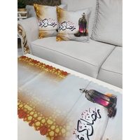 Ensemble de taies d'oreiller et de nappes en coton islamique antimicrobien, résistant aux taches, lavable, antidérapant, tissé, pour bureau, salle de bain, cuisine