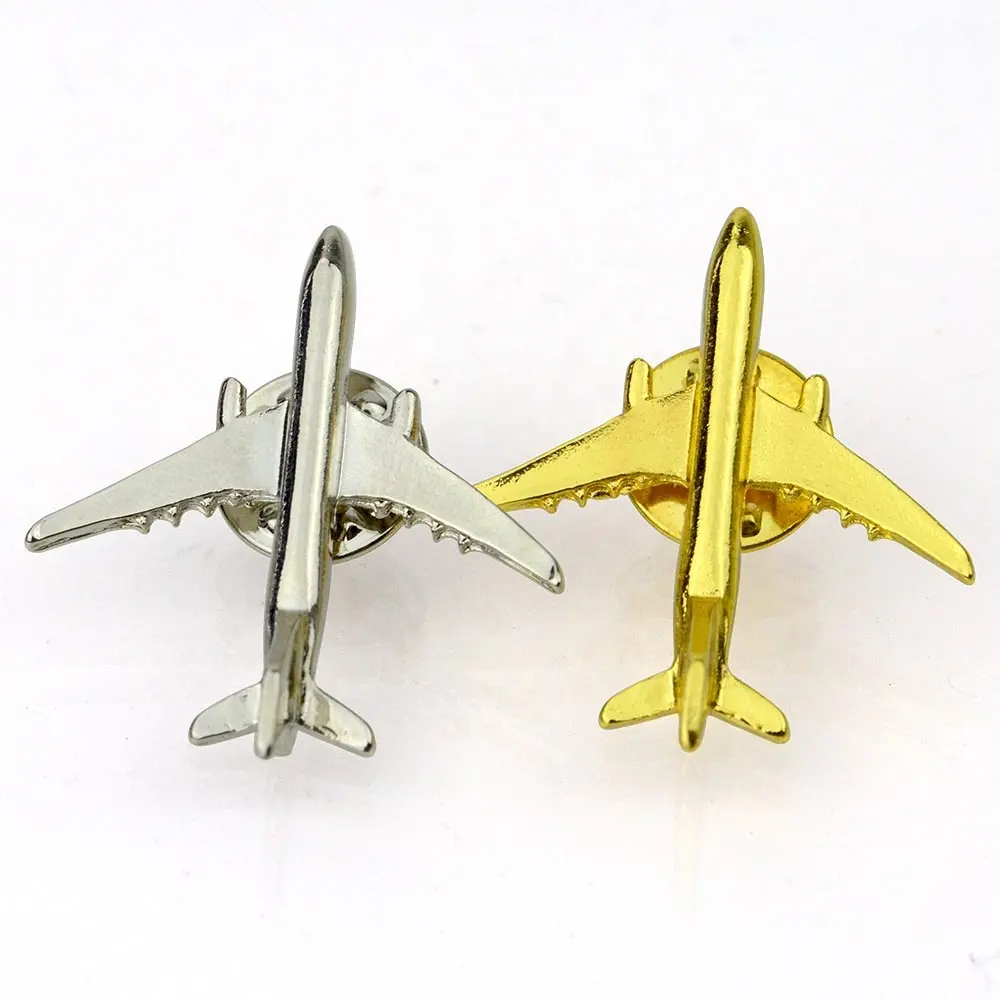 Broches de solapa de esmalte de regalo de decoración conmemorativa personalizada al por mayor insignia de Pin de avión pequeño