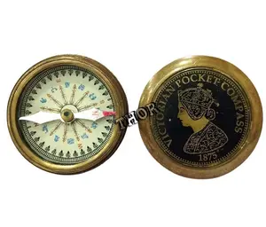 Brass Nautical 2 inches Vintage Compass Antique Brass Pocket Transit Compass - Robert Frost Poem 1875 compass