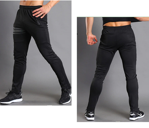 Pantalon de jogging décontracté pour homme, noir, à séchage rapide, taille élastique, poches latérales, vêtements de sport printemps - Product Image 2