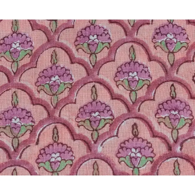 Floral Rose Pink 100% Cotton Quilting by the yard Indian handblock Scarves Decorative Fabric