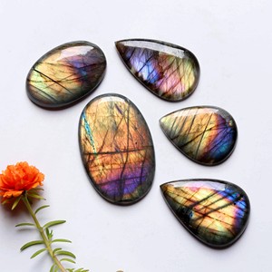 Pendentif en argile polymère pour hommes, labradorite jaune, pendentif de feu, en pierre ample, à facettes, 8mm - Product Image 2