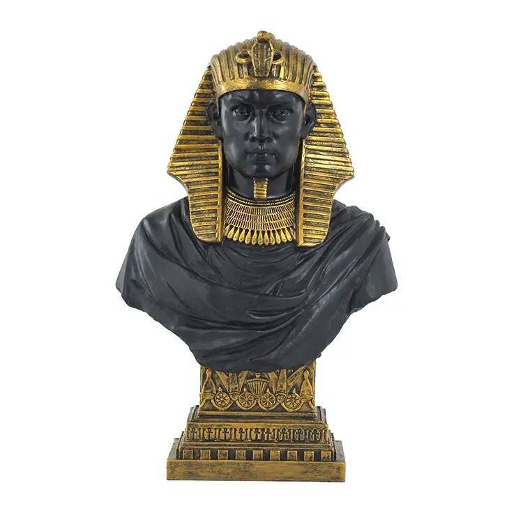 VERONESISCHES DESIGN-ÄGYPTISCH-ART DECO PHARAOH BUST-FARB GEMALTE FINISHING -OEM VERFÜGBAR