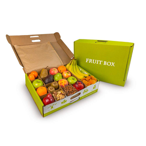 Custom printed cardboard paper export transport fresh peach cherry banana packaging fruit gift box for shipping