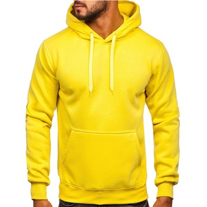 US EU Oversize personnalisé écologique polaire hiver couleur unie sweats à capuche brodés 65 coton 35 polyester sweat à capuche pour hommes - Product Image 2