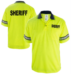 Polo personalizado de media manga, camisas de trabajo de algodón, Hi Vis, para Oficial de Seguridad - Product Image 4
