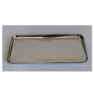 Stainless Steel Hammered Rectangle Tray Hammered Nickel Plated Gold Plated Shining Polish Modern Luxury Exclusive Fancy Server - Product Image 1