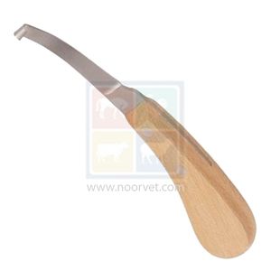 Cuchillo de pezuña de acero J2 profesional de alta calidad con mango de madera instrumento veterinario herramientas de herrador - Product Image 1