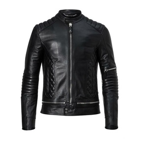 ใหม่2021แกะหนัง Zip Up ผู้หญิงแจ็คเก็ตแฟชั่นสบายๆในสีดำสี - Product Image 1