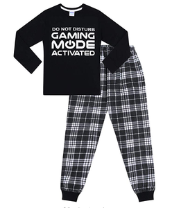 Lot de stock du Bangladesh : Ensemble de pyjamas pour garçons avec t-shirts à manches longues et col rond 100 % coton et pantalons à taille élastique, avec étiquettes de marque originales - Product Image 1