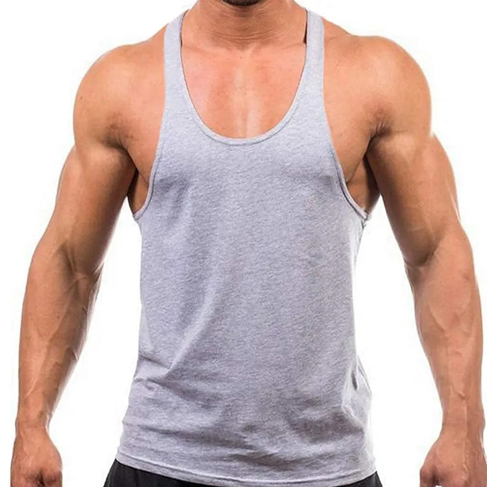 Custom Racer back Stringer Tank Top Men Slim Fit Gym Racer Back Dress Plain Breathable cotton tanktop